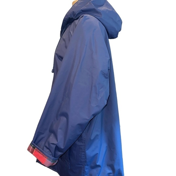 Lillian Lorow Designs Women's Jacket Size L Blue Raincoat Hooded Zip Up Pockets - Picture 4 of 9
